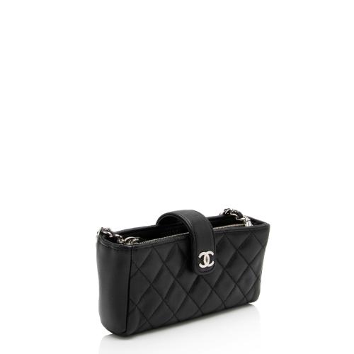 Chanel Lambskin Valentine Charms Mini Phone Holder Crossbody