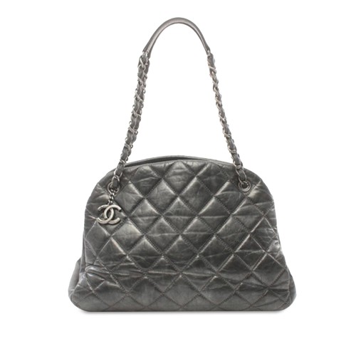 Chanel Large Aged Calfskin Just Mademoiselle Bowling Bag