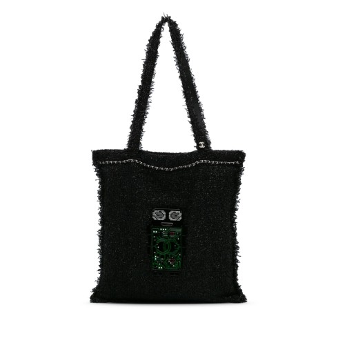 Chanel Large Resin Embellished Tweed Robot Shopping Tote