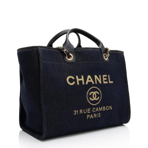 Chanel Lurex Canvas Deauville Medium Tote