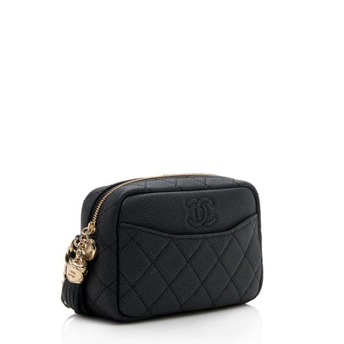 Chanel Matte Caviar Leather Coco Tassel Mini Camera Bag