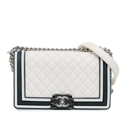 Chanel Medium Bicolor Lambskin and Rubber Boy Flap