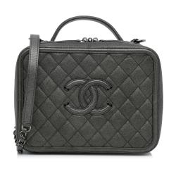 Chanel Medium CC Filigree Caviar Vanity Case