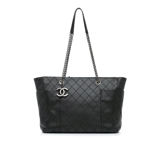 Chanel Medium CC Stitched Calfskin Pocket Zipped Chain Tote