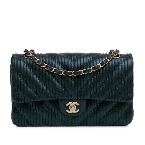 Chanel Medium Calfskin Coco Pleats Double Flap