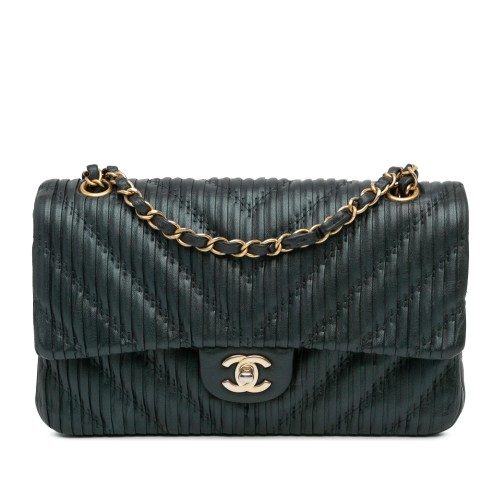 Chanel Medium Calfskin Coco Pleats Double Flap