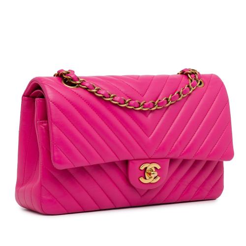 Chanel Medium Chevron Lambskin Double Flap