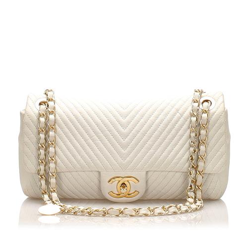 Chanel Medium Chevron Lambskin Single Flap Bag