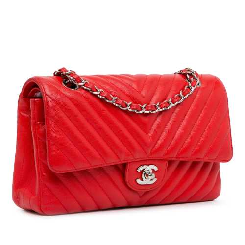 Chanel Medium Classic Chevron Caviar Double Flap