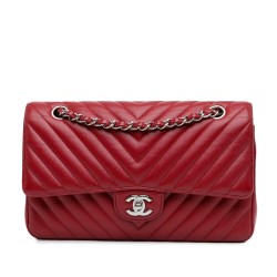 Chanel Medium Classic Chevron Caviar Double Flap