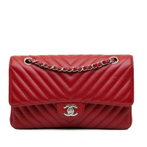 Chanel Medium Classic Chevron Caviar Double Flap