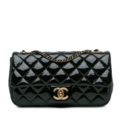 Chanel Medium Patent Goatskin CC Eyelet Flap