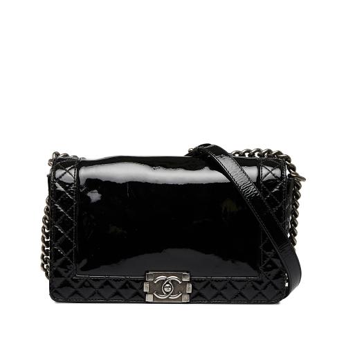 Chanel Medium Patent Reverso Boy Flap