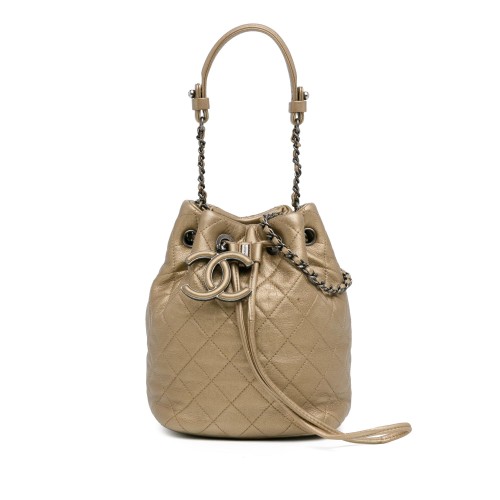 Chanel Metallic CC Charm Bucket Bag