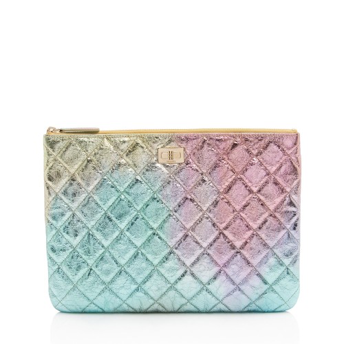 Chanel Metallic Calfskin Rainbow Reissue Pouch