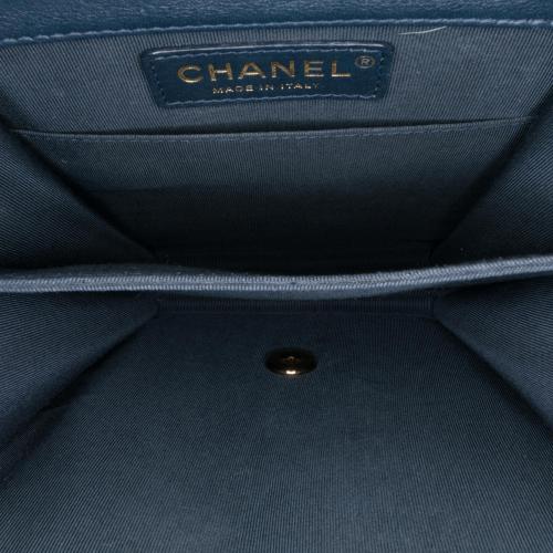 Chanel Metallic Lambskin Striped North South Boy Flap