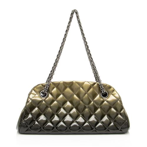 Chanel Metallic Patent Leather Just Mademoiselle Bowler Bag