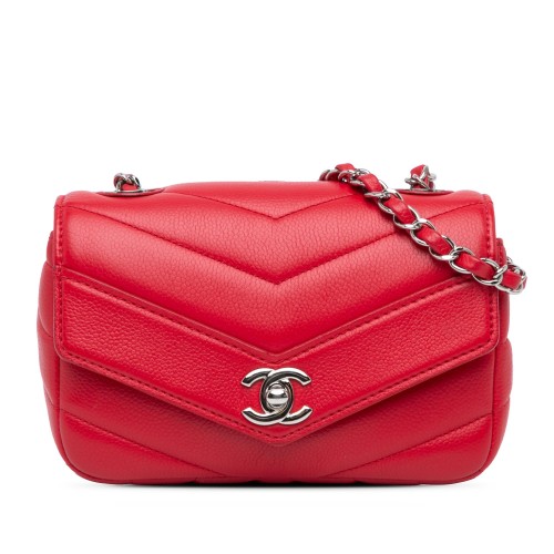 Chanel Mini Caviar Chevron Data Center Envelope Flap Bag