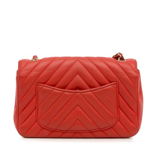 Chanel Mini Chevron Quilted Lambskin Rectangular Flap Bag