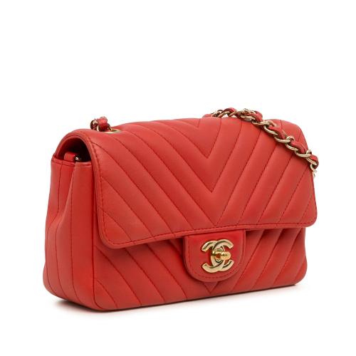 Chanel Mini Chevron Quilted Lambskin Rectangular Flap Bag