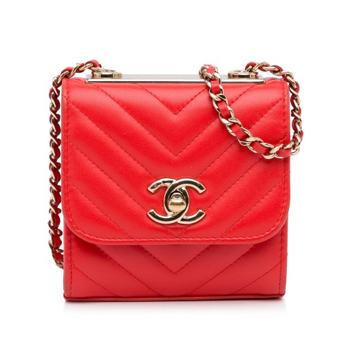 Chanel Mini Chevron Quilted Lambskin Trendy CC Chain Wallet