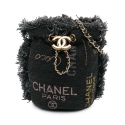 Chanel Mini Denim Mood Bucket with Chain