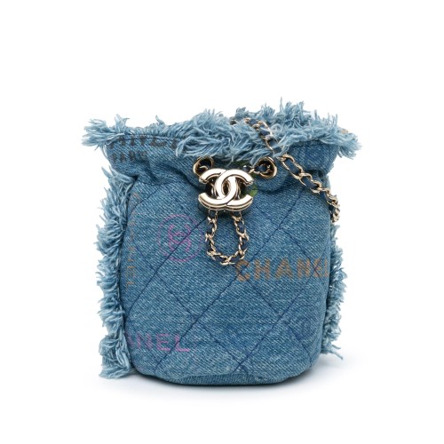 Chanel Mini Denim Mood Bucket with Chain