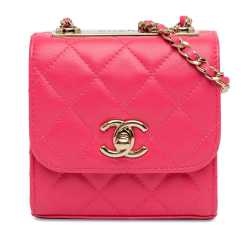 Chanel Mini Lambskin Trendy CC Clutch With Chain