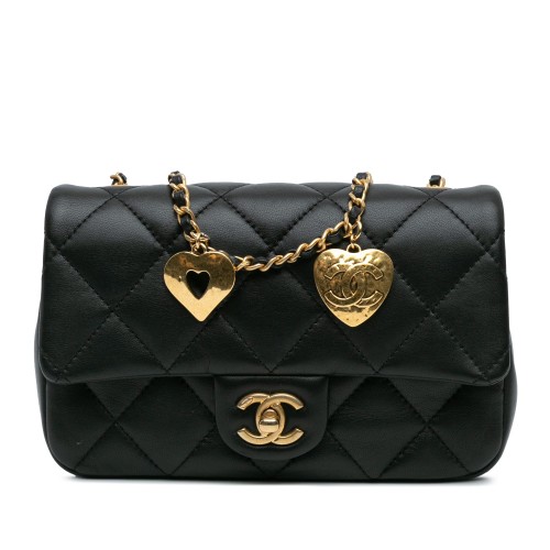 Chanel Mini Quilted Lambskin Heart Charms Flap