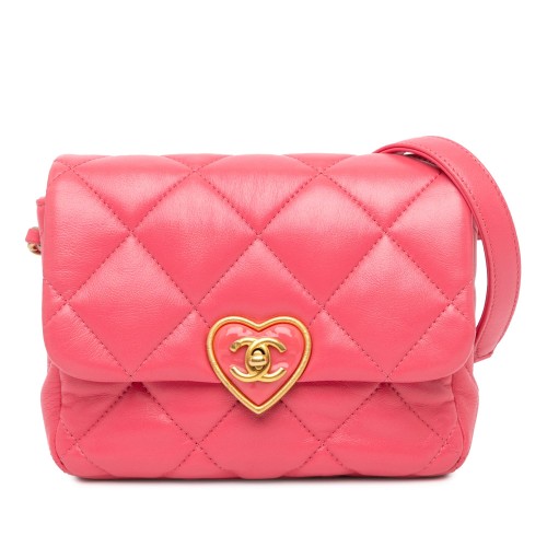 Chanel Mini Quilted Lambskin Plexiglass Coco Love Flap