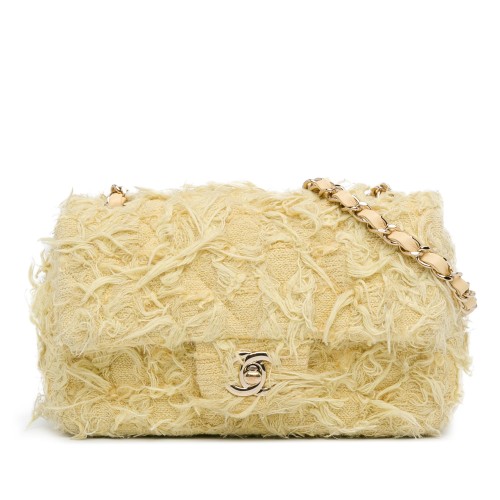 Chanel Mini Rectangular Classic Tweed Fringed Single Flap