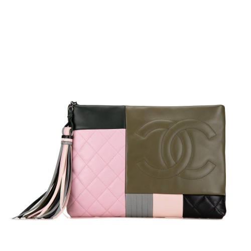 Chanel Multicolor Quilted Patchwork Pouch