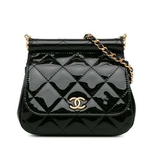 Chanel Patent Frame Clutch Flap with Chain