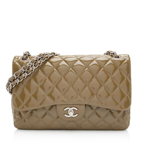 Chanel Patent Leather Classic Jumbo Double Flap Bag