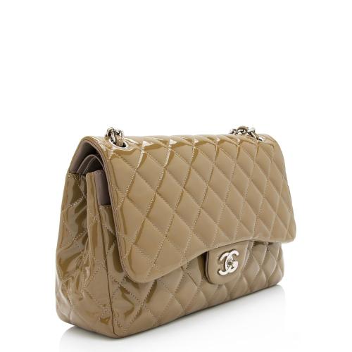 Chanel Patent Leather Classic Jumbo Double Flap Bag