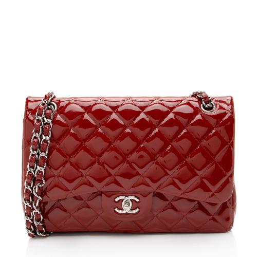 Chanel Patent Leather Classic Jumbo Double Flap Bag