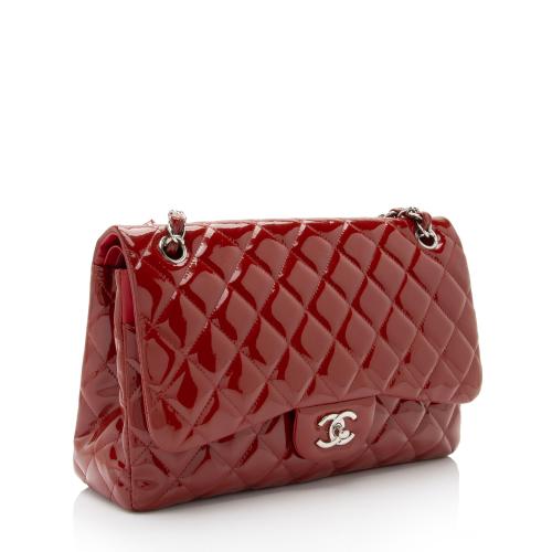 Chanel Patent Leather Classic Jumbo Double Flap Bag