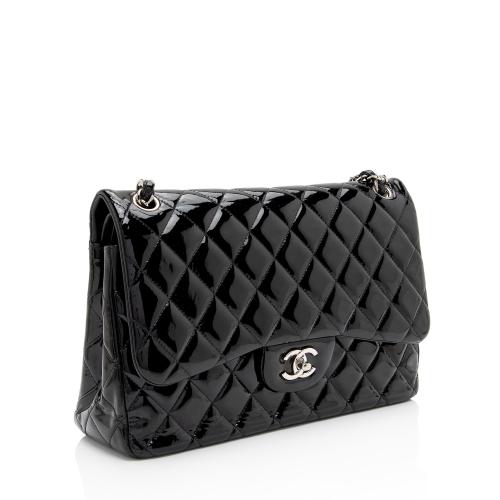 Chanel Patent Leather Classic Jumbo Double Flap Bag