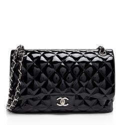 Chanel Patent Leather Classic Jumbo Double Flap Bag