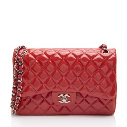 Chanel Patent Leather Classic Jumbo Double Flap Bag