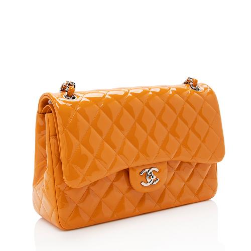 Chanel Patent Leather Classic Jumbo Double Flap Bag