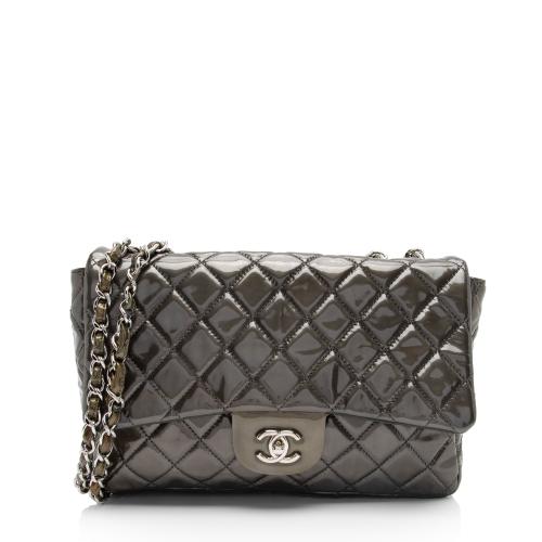 Chanel Patent Leather Classic Jumbo Single Flap Bag