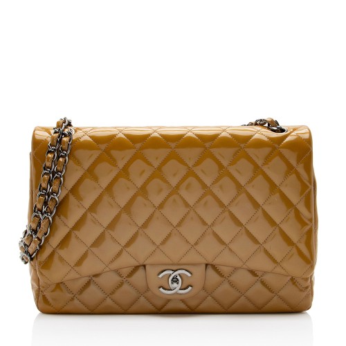 Chanel Patent Leather Classic Maxi Double Flap Bag