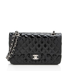 Chanel Patent Leather Classic Medium Double Flap Bag