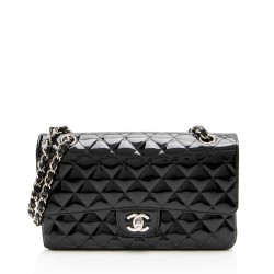 Chanel Patent Leather Classic Medium Double Flap Bag