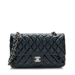 Chanel Patent Leather Classic Medium Double Flap Bag