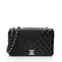 Chanel Patent Leather Coco Boy Medium Flap Bag