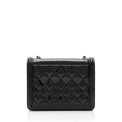 Chanel Patent Leather Striped Plexiglass Brick Boy Mini Flap Bag