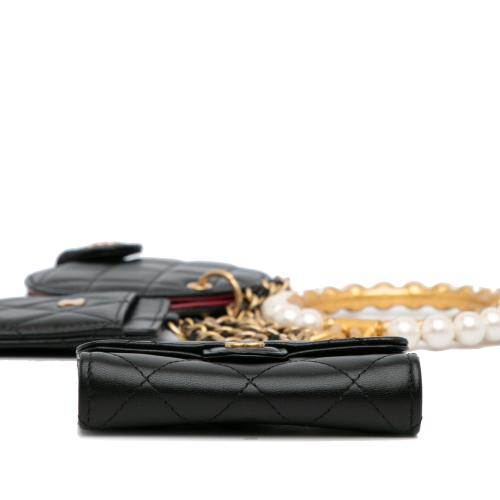 Chanel Pearl Crown CC Wristlet Multi Pouches