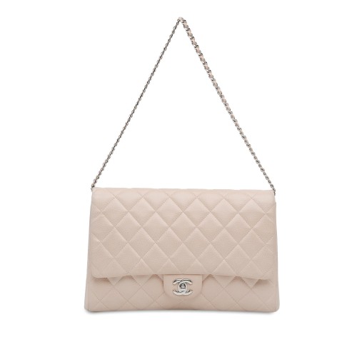 Chanel Quilted Caviar Flap Clutch with Chain